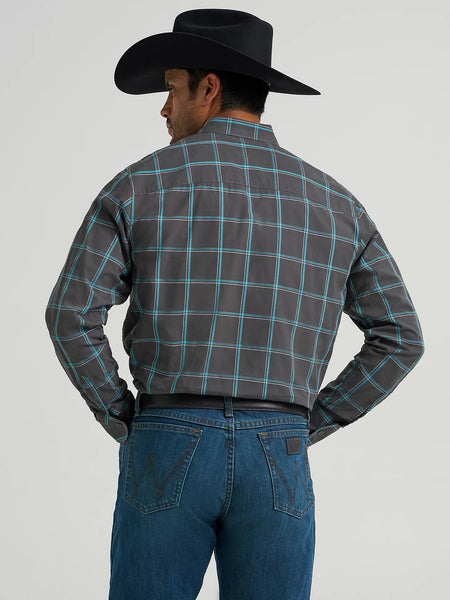 MENS WRANGLER CODY JOHNSON PLAID BUTTON DOWN SHIRT
