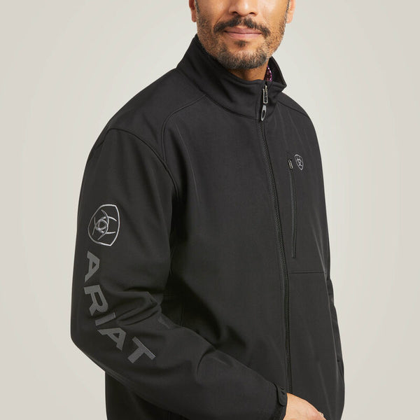 MENS ARIAT LOGO 2.0 PATRIOT SOFTSHELL JACKET BLACK