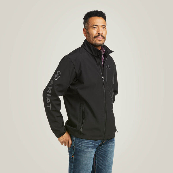 MENS ARIAT LOGO 2.0 PATRIOT SOFTSHELL JACKET BLACK