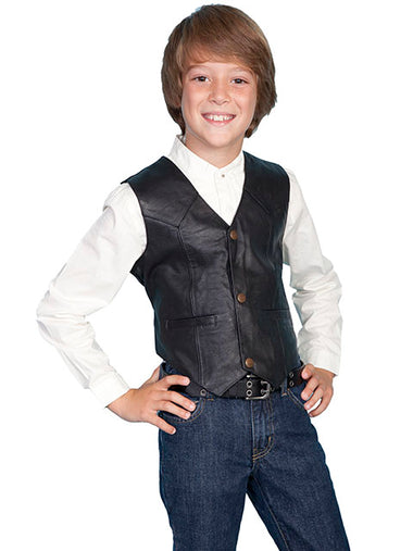 BOYS YOUTH LEATHER VEST