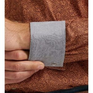 MENS LS PAISLEY PRINT WITH BROWN PEARL SNAPS SHIRT