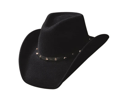 THUNDERBIRD BLACK FELT RIMMED HAT