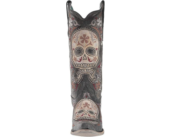 BLACK/WHITE SKULL OVERLAY & EMBROIDERY & STUDS