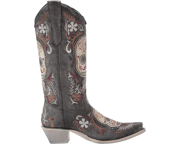 BLACK/WHITE SKULL OVERLAY & EMBROIDERY & STUDS