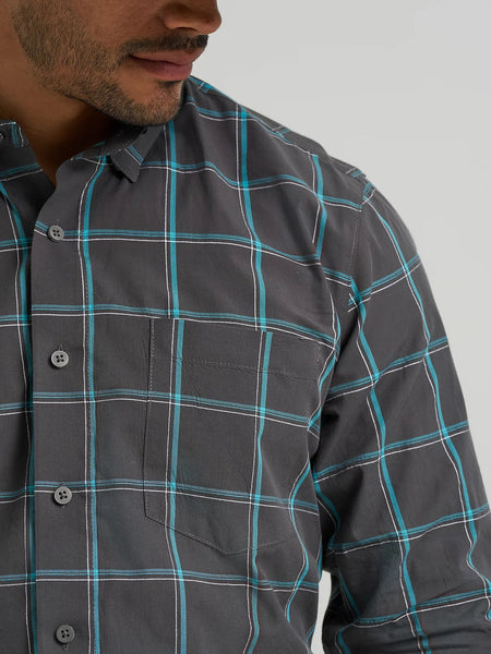 MENS WRANGLER CODY JOHNSON PLAID BUTTON DOWN SHIRT