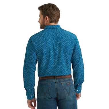 WRANGLER MEN’S CODY JOHNSON INK BLUE PAISLEY SHIRT