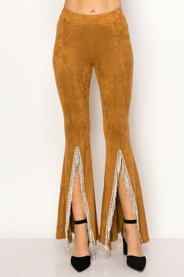 LADIES HIGH RISE FAUX SUEDE W/RHINESTONES