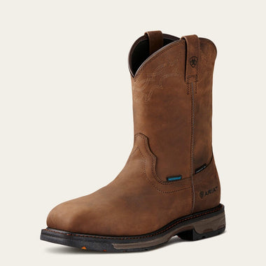 MENS ARIAT WORKHOG WSQ H2O CT OILY DISTRESSED BOOTS