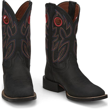 MENS BOWLINE SHADOW BLACK SQ TOE BOOT