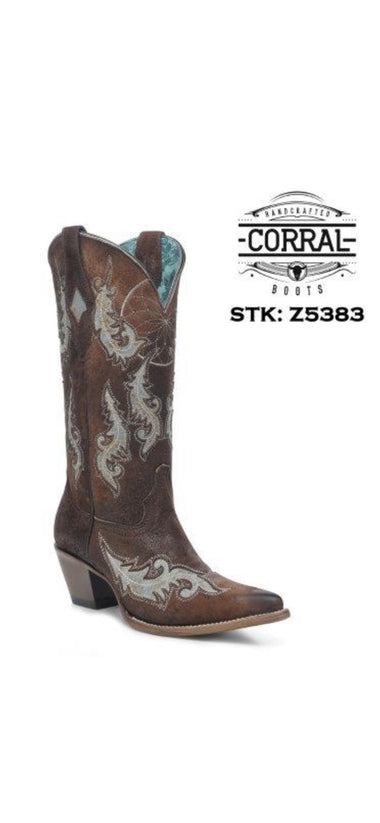 LADIES BROWN AND TURQUOISE DREAMCATCHER BOOT
