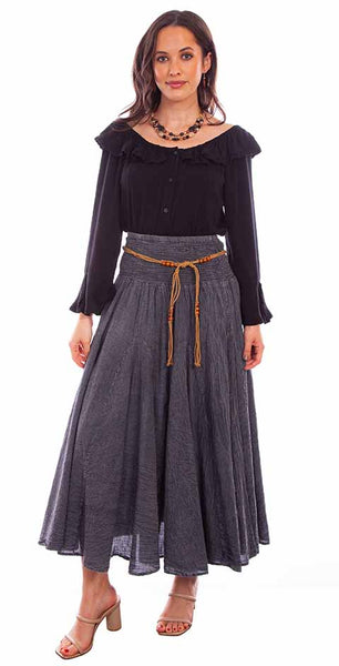 Ladies Acid Wash Full Length Skirt