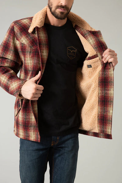 MENS BIG HORN SHERPA PLAID COAT