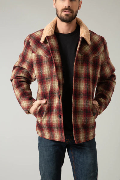MENS BIG HORN SHERPA PLAID COAT