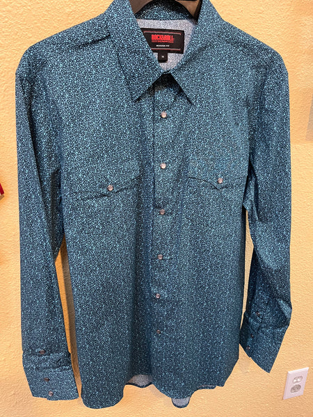 MENS LS DITSY WOVEN SNAP SHIRT