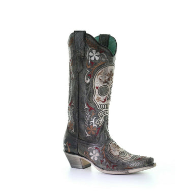 BLACK/WHITE SKULL OVERLAY & EMBROIDERY & STUDS