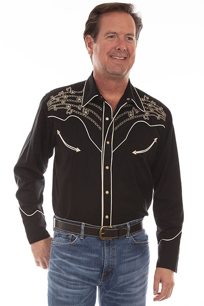 MENS MUSIC NOTE EMBROIDERED SHIRT