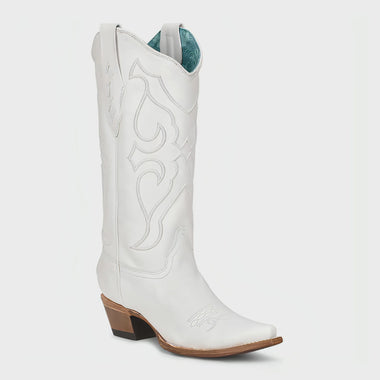 LADIES WHITE EMBROIDERY BOOT
