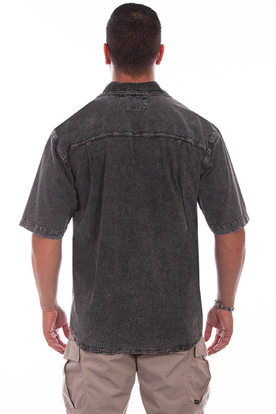MENS DISTRESSED BLACK TRAVELERS SHIRT
