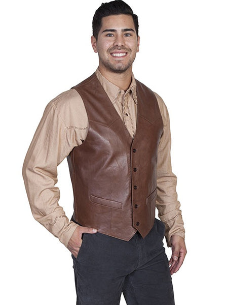 MENS WESTERN STYLE LEATHER VEST