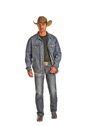 MENS OVERSIZED MED VINT DENIM JACKET