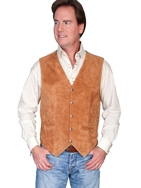 MENS SUEDE WESTERN FRONT SNAP VEST