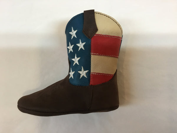 REDHAWK LEATHER STAR & STRIPES BABY BOOTS