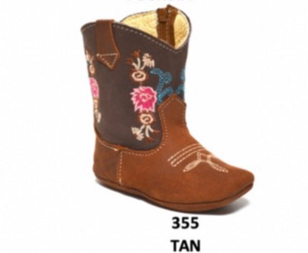 REDHAWK BABY LEATHER BOOTS WITH EMBROIDERY