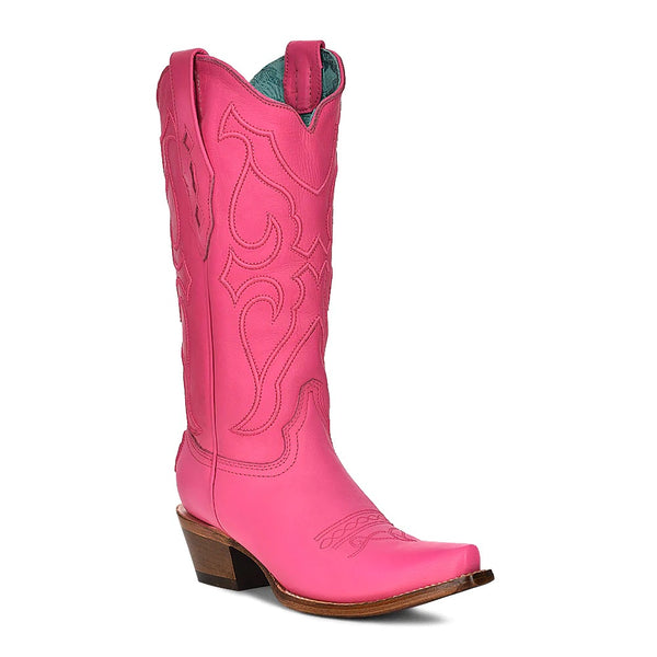 LADIES FUSCHIA EMBROIDERED BOOTS